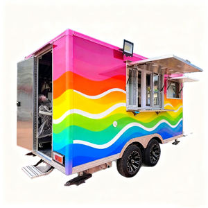 Multi-functional Towable 4-Wheel Stainless Steel Ice Cream Fast Food Snack <b>Cart</b> for School Scenic Spot Park <b>Beach</b> Vending - Product Image 5