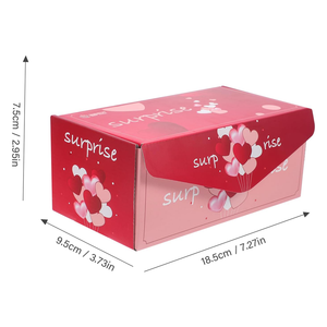 Caja de regalo de mujer delicada de papel de diseño de rebote de cartón Rosa grueso estampado de corazón sorpresa de almacenamiento de dulces de San Valentín - Product Image 2