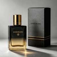Botella de Perfume Cuadrada de Lujo con Tapa Dorada de 100 ml, Botella de Vidrio y Caja Disponibles, Muestras Gratis Disponibles