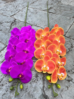 Vente en Gros Blanc Rose Orange Real Touch 3D Orquideas Latex Cymbidium Fleurs Artificielles Orchidée Cymbidium Phalaenopsis Fleur