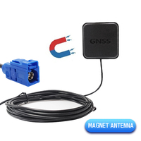 Antena GPS GNSS para Coche de Alta Ganancia 28dbi, Activa, Omnidireccional, Impermeable, con Montaje de Tornillo, para Exteriores, con Antena GPS GSM Integrada y Ranura para Tarjeta SIM