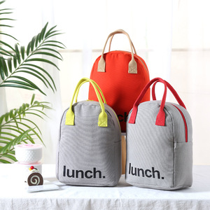 Student Insulated Lunch Canvas Bag Waterproof Portable Tote Storage Food Lunch Bag
