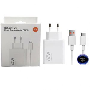 EU 67W <span class=keywords><strong>Cargador</strong></span> <span class=keywords><strong>Redmi</strong></span> Mi Usb Tipo C Juego de cables de carga Pared de viaje Teléfono celular portátil 67W Adaptador de <span class=keywords><strong>cargador</strong></span> rápido para Xiaomi - Product Image 1