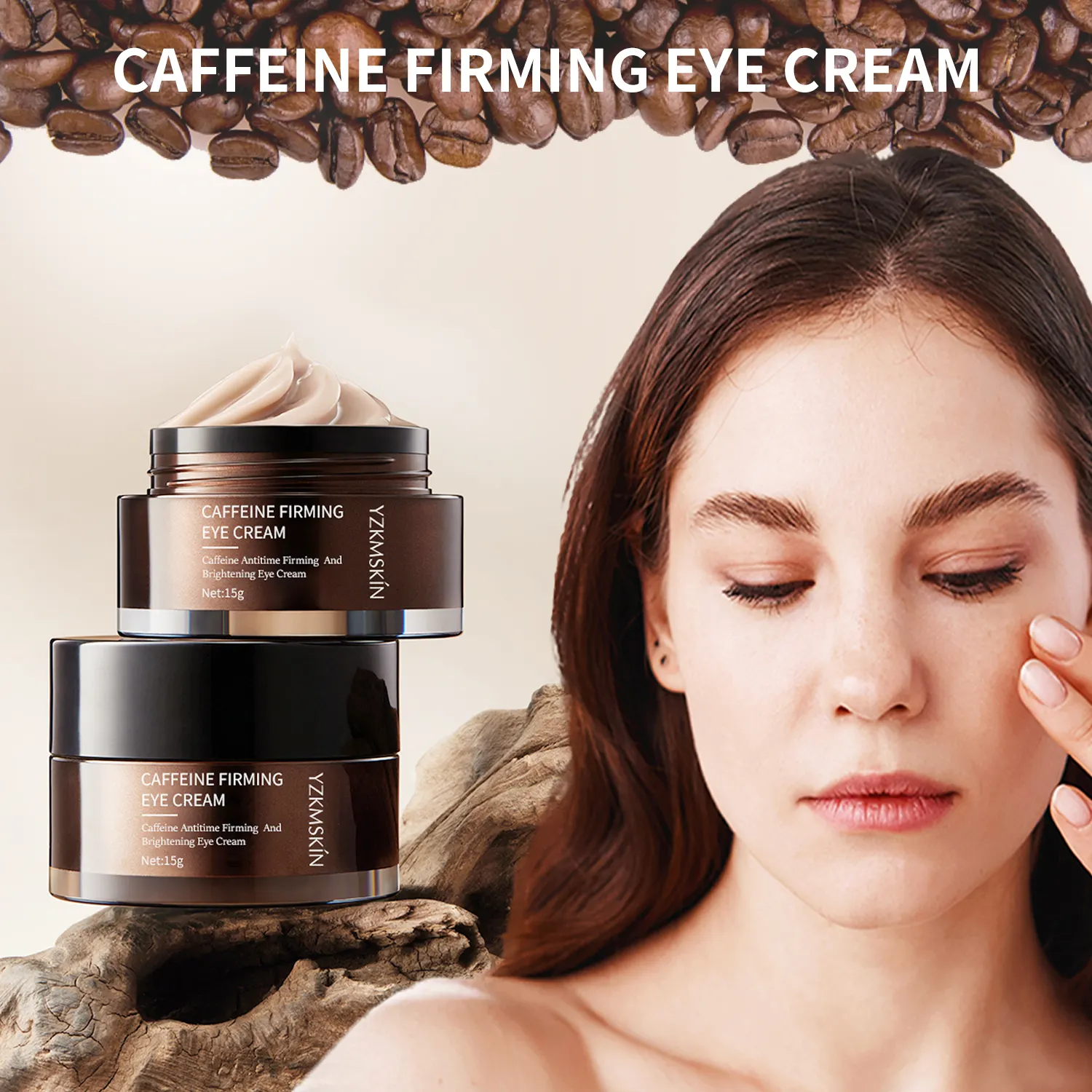 Crema para ojos con cafeína, antiarrugas, antienvejecimiento, reafirmante instantáneo, etiqueta privada personalizada