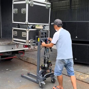 300kg piccolo sollevamento carrello elevatore Stacker <span class=keywords><strong>Mini</strong></span> forcella autocarro autocaricamento carrello elevatore Semi elettrico Stacker - Product Image 3