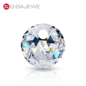 GIGAJEWE Forma redonda Rose <span class=keywords><strong>Cut</strong></span> Drill Holes <span class=keywords><strong>Moissanite</strong></span> White D Color VVS1 El mejor corte manual Excelente corte para la fabricación de joyas - Product Image 1