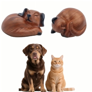 Customr Resin Pet Memorial Monument Recuerdos Perro durmiente y gato Urna para cenizas Animal pequeño - Product Image 1