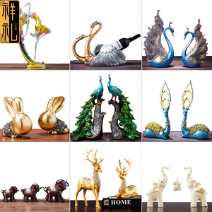 Art Deco europeo interior sala de estar gabinete de vino resina suave ornamento para TV Oficina escritorio creativo interior decoración del hogar - Product Image 2