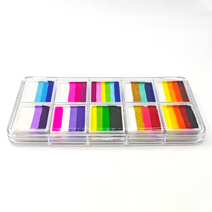 <span class=keywords><strong>Palette</strong></span> de peinture pour le visage à thème drapeau, 12 compartiments, en vrac |   Peinture pour le visage à base d'eau |   Étui portable |   Vente en gros pour les festivals. - Product Image 4
