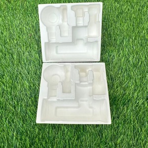 Tùy chỉnh khuôn sản xuất hình chữ nhật trắng ướt ép bột giấy đúc mịn có thể tái chế Khay giấy phân hủy - Product Image 3