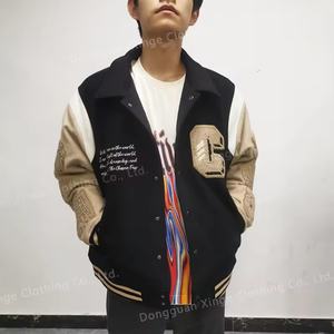 Chaqueta Varsity Personalizada con Bordado de Letras Grandes y Estampado Gráfico para Hombre, Chaqueta de Béisbol con Cuello de Botones, Resistente al Viento, para Invierno - Product Image 3