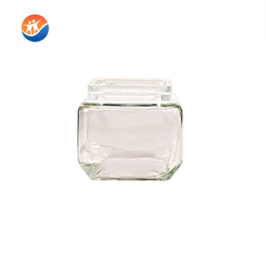 Hình dạng vuông Canister lọ thủy tinh với kính nắp - Product Image 2