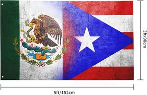 <span class=keywords><strong>Lot</strong></span> en gros Mexique 3x5 pieds Drapeau de Porto Rico 100% polyester Boricua Bannière portoricaine - Product Image 2