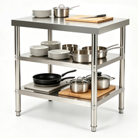 Table de travail de cuisine professionnelle en acier inoxydable 304 Chujuren personnalisée avec étagère inférieure pour buffet, bar et restaurant