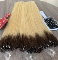 Extensions de cheveux humains 100% véritables en plumes, couleur ombrée blonde T2/613, 22 pouces, alignées sur les cuticules, invisibles H6, de l'Arabie Saoudite