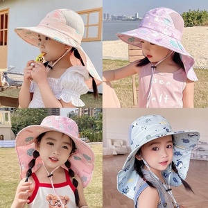 Chapeau de soleil <span class=keywords><strong>anti</strong></span>-<span class=keywords><strong>UV</strong></span> pour enfants, <span class=keywords><strong>casquette</strong></span> bob avec sifflet pour filles et garçons, protection cou et oreilles, idéal plage et activités extérieures - Product Image 3