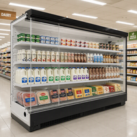 Vitrine réfrigérée verticale à portes vitrées pour supermarché commercial, type split, multi-étages, grande capacité