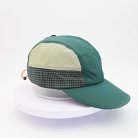 Casquette de sport 5 panneaux ajustée en tissu 100% polyester et nylon, imperméable et respirante, avec impression de logo en relief, pour hommes et femmes, idéale pour le camping et le golf