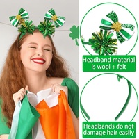 Bandeau irlandais pour la Saint-Patrick, bandeau coloré à rayures vertes avec boucle trèfle pour décorations de fête