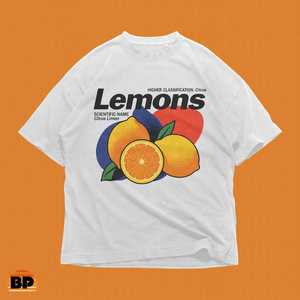 T-shirt Oversize Unisex con Stampa Limoni Grafica, Maglietta Streetwear Retrò con Stampa Agrumi - Product Image 1