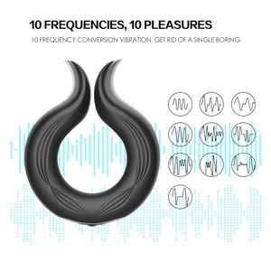 Super Puissance Noir Silicone Cockring Vibrant Hommes Vibrateur Anneau De Pénis avec 10 Vitesses Vibration Étanche Rechargeable - Product Image 4