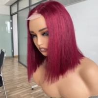 Perruques courtes en cheveux humains naturels vietnamiens, modèle Bob avec fermeture en dentelle Kim K 2x6, super double drawn, pour femmes noires - Vente en gros