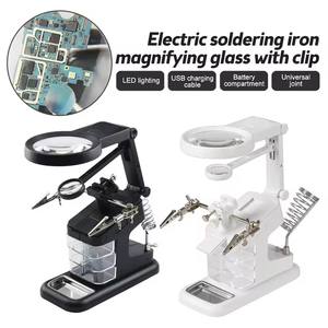 <span class=keywords><strong>Loupe</strong></span> de soudage multifonctionnelle avec support <span class=keywords><strong>pour</strong></span> fer à souder, outil de réparation manuel avec <span class=keywords><strong>loupe</strong></span> grossissante 3X/4.5X/25X - Product Image 5