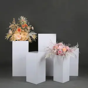 Wedding White Plinths Pedestal Cube Dessert Table Stand For Wedding Decoration