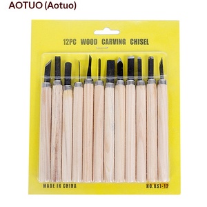 <b>Large</b> quantity favorably craft woodworking carving knife 12 piece set student wood carving knife carving wooden handle set - Product Image 1