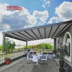 Toldo Retráctil <span class=keywords><strong>para</strong></span> <span class=keywords><strong>Patio</strong></span>, Tela de PVC, <span class=keywords><strong>Lona</strong></span> Opaca Deslizante, Impermeable, <span class=keywords><strong>para</strong></span> Jardín, <span class=keywords><strong>Patio</strong></span>, Protección Solar - Product Image 1