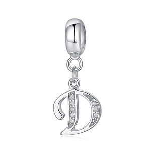 S925 sterling silver iniziale A-Z ciondola zircone 26 lettera di fascino del pendente di alfabeto Inglese branelli di fascino per il braccialetto <span class=keywords><strong>e</strong></span> la <span class=keywords><strong>collana</strong></span> - Product Image 2