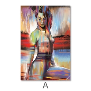 Sexy Naakt Horizon Vrouw Canvas Abstract Graffiti Beauty Vrouwen Wall Art Pictures