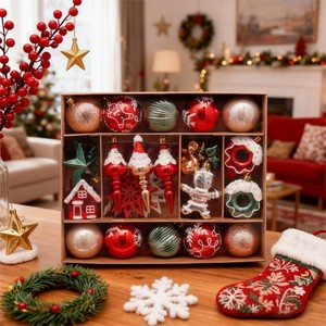 SHUANGYUAN Set di 45 Palline Natalizie Decorazioni per Albero di Natale Ornamenti Natalizi Esferas Navidenas - Product Image 5