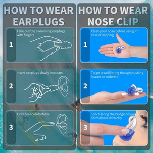 Bouchons d'oreille de natation Clip de nez de natation pour adultes enfants protégez votre nez et vos <span class=keywords><strong>oreilles</strong></span> dans l'eau - Product Image 4