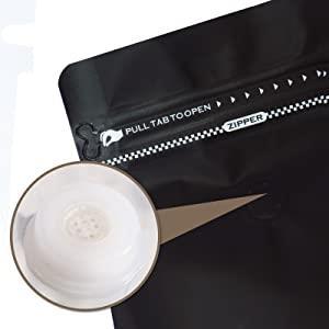 Tại gói đỏ đen trắng 250g túi Cà phê đáy phẳng có khóa kéo van bolsa Para cafe cà phê bao bì gói cà phê - Product Image 5