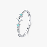 Bague empilable simple en argent sterling 925 avec pierre ronde délicate en CZ pour femme, bijou de fête, cadeau