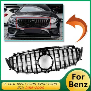 Grille avant StarNav pour Mercedes Benz Classe E W213 E200 E250 E300 E43 2016 2017-2020, style grille de rechange supérieure pour capot, maille de grille de course - Product Image 1