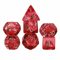 Ensemble de 7 dés polyédriques carrés dorés en résine faits à la main de 16 mm pour DND