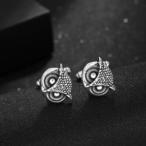 All'ingrosso gemelli Vintage di alta qualità stile gufi design gemelli possono logo personalizzato per gli uomini gioielli regalo scatola di gemelli - Product Image 5