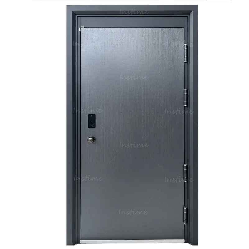 Instime fabricação porta de aço exterior de segurança metal porta de aço seguro casa segurança porta de aço para vila