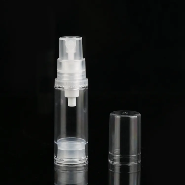 高品質透明5 ml 12ml 10 ml 15mlプラスチックASエアレス化粧品ボトル小型プラスチックスプレーと処理ポンプ付き