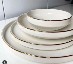 Service de vaisselle en porcelaine fine de qualité supérieure, blanc, pour hôtel, vaisselle élégante, ensemble de vaisselle pour restaurant, hôtel, maison et banquet - Product Image 1