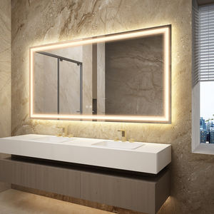 Espejo de baño LED rectangular sin marco grande con espejo antiniebla retroiluminado - Product Image 3