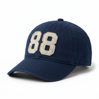 Gorra de Béisbol Azul Marino Personalizada con Parche de Chenilla, Bordado de Toalla, Estilo Universitario, Marca Privada, Bajo MOQ, Fabricante Mayorista