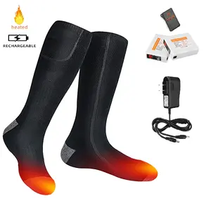 Chaussettes chauffantes sans fil à batterie, 5 v, télécommande pour Ski