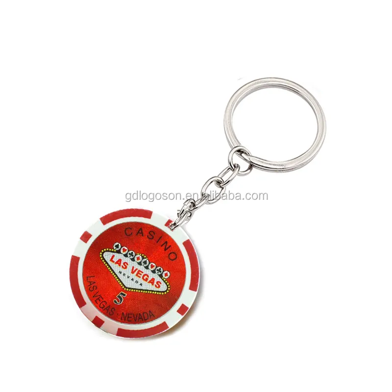 2020 Hot Sell Pocket Chips Keychain Custom Made Plastic Casino Poker Chip Keychains for Las vegas Monaco Casino Souvenirs