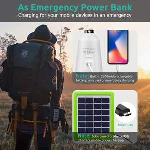 競争力のある価格オールインワン2電球ライトソーラーソーラーパワーシステムライトパワーバンク機能E27LED充電式電球ソーラー付き - Product Image 5