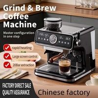 Machine à café expresso programmable 20 bars avec écran tactile, moulin intégré et affichage LCD multilingue