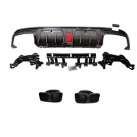 Diffuseur arrière de style Barbus, séparateur arrière, lèvre AMG avec embouts d'échappement pour Mercedes Benz Classe C W205 2015-2021 Sport