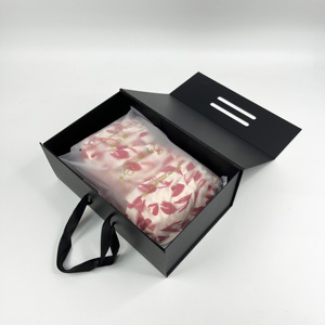 Branded Cosmetic Gift Packaging Box -Folding <b>Black</b> Magnetic Box with Gold Foil Stamping for Skincare & Beauty Products - Product Image 5